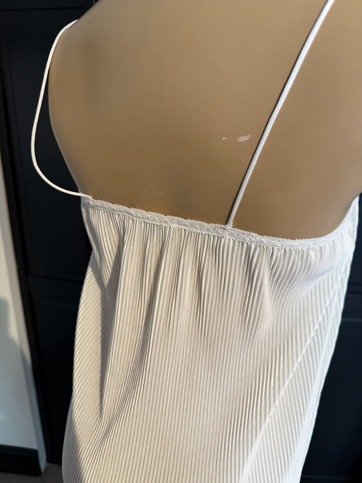 VTG Miss Elaine Nightgown Cream / Off White Slip Dress Romantic Small Petite