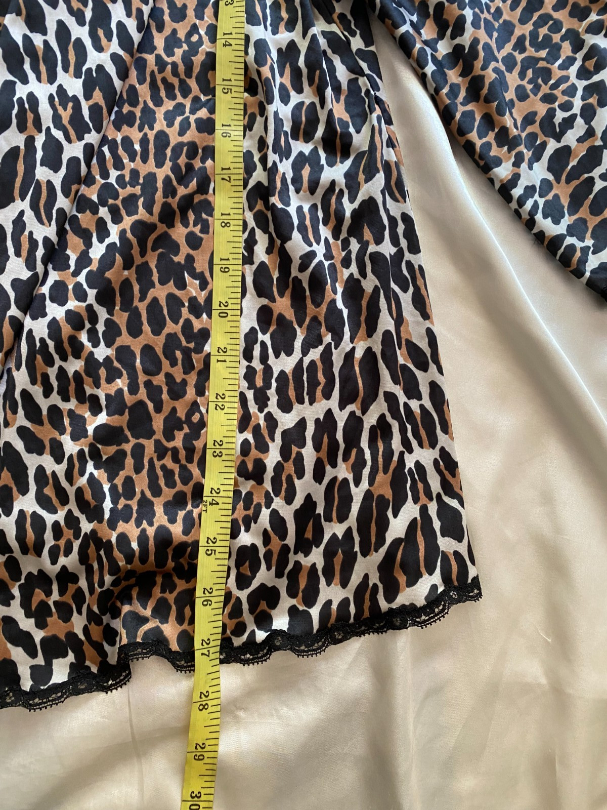 Vintage 1960s Leopard Mini Half Slip & Robe Set Boho Small