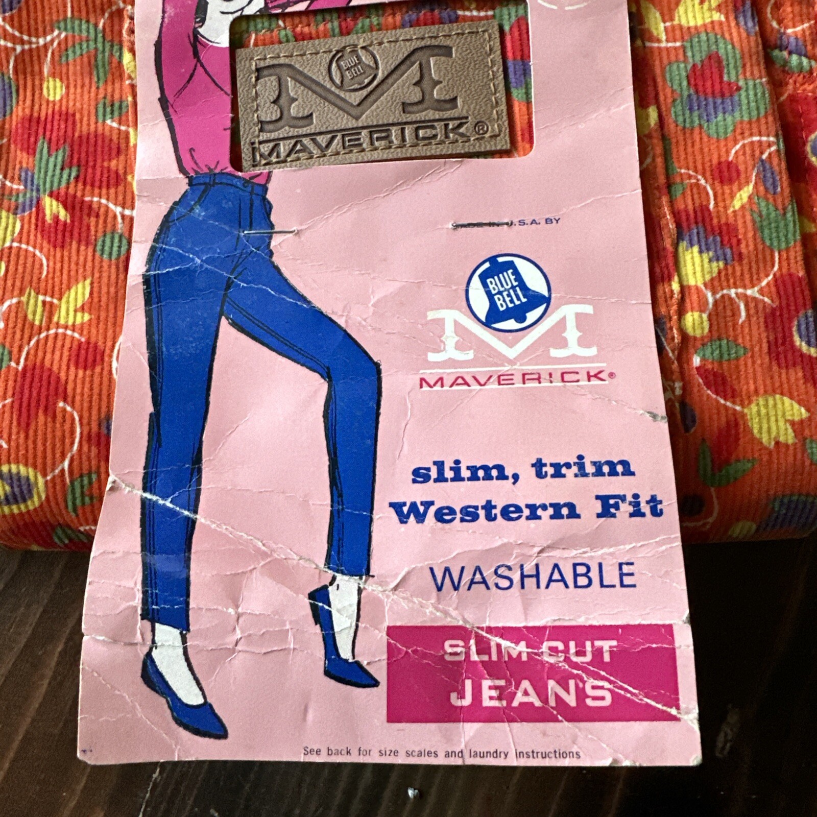 VTG NOS ‘70s Maverick Blue Bell Corduroy Hippie Mod Girls size 12 deadstock Tags