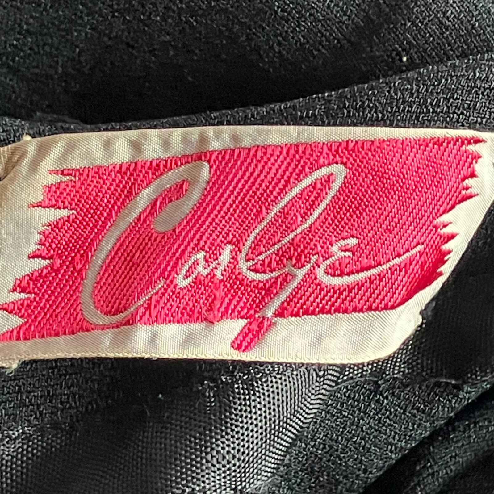 Vintage 1940s Carlye Black Crepe & Satin Hip Interest Wiggle Dress with Pocket