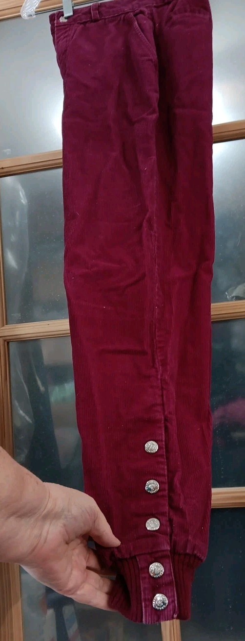 Rare Vintage Corduroy Pants Snap Ankle Organically Grown 80s High Waist 24X29