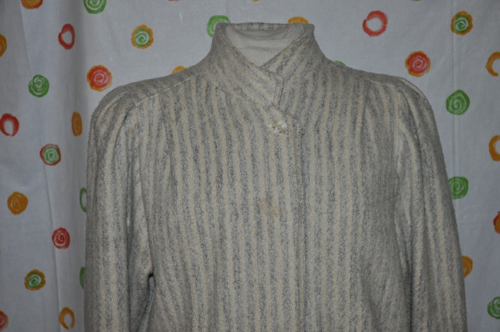 vintage striped WOMEN’S 10 NYG NEW YORK GIRL car COAT CHIC retro USA