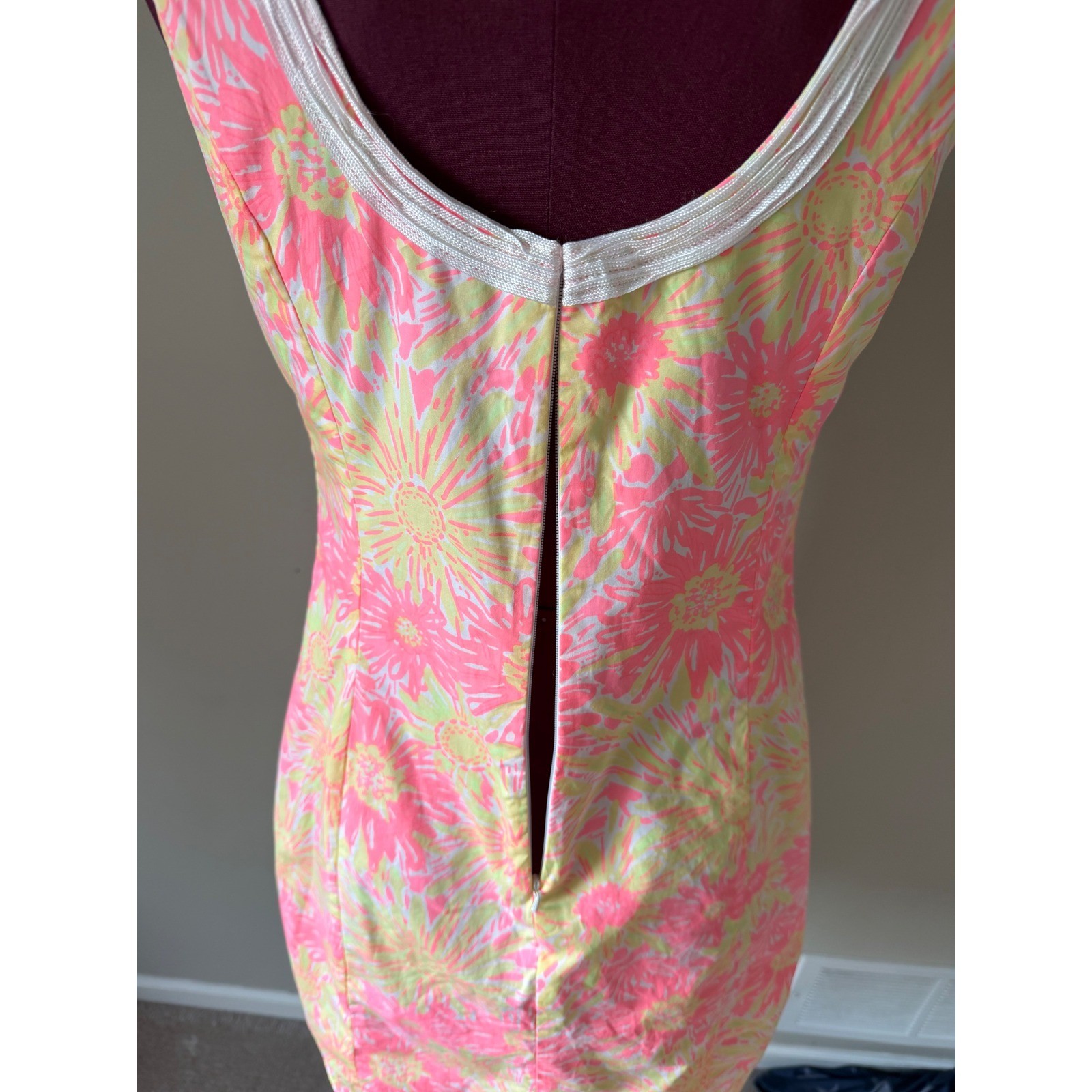 Lilly Pulitzer Mini Dress Janice Shift Resort White Sun Kissed Pink Yellow 6