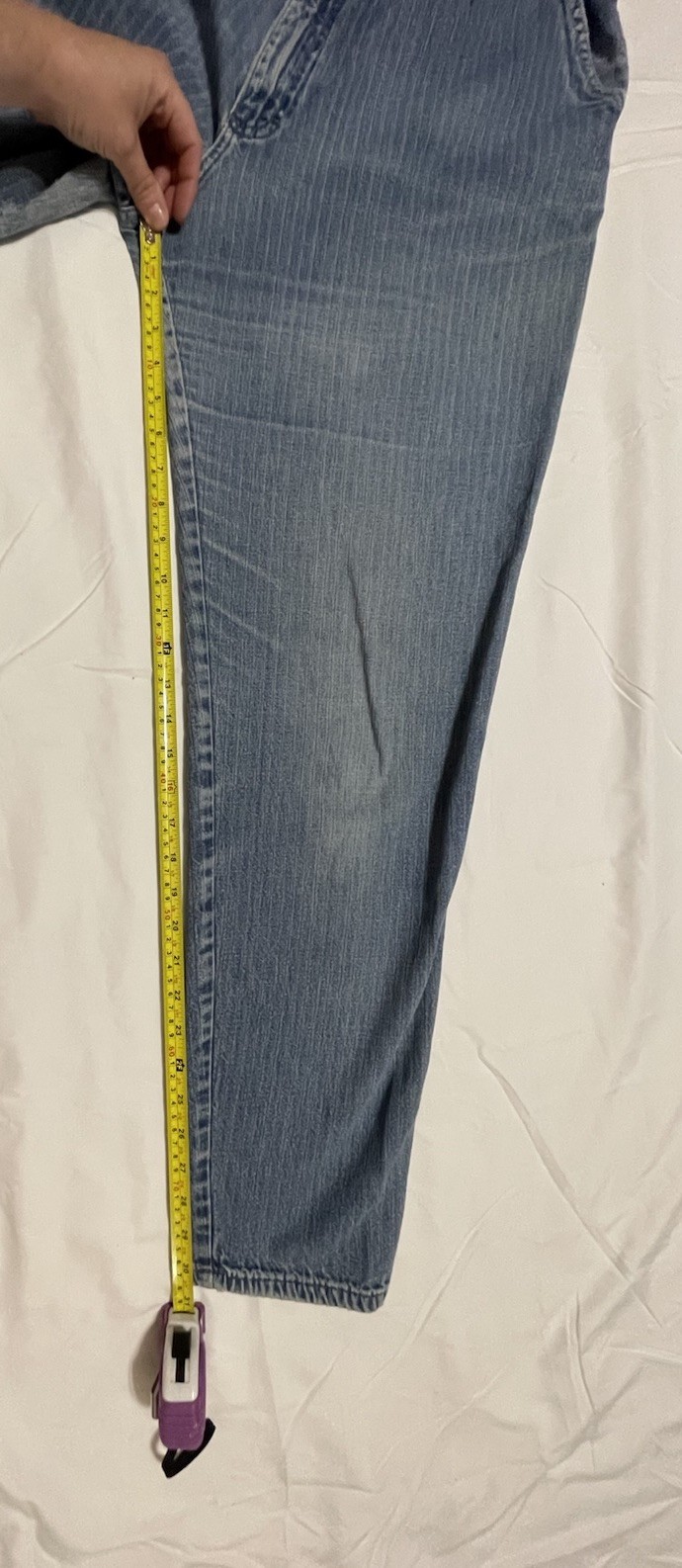 Vtg 80s Lee Riders Pinstripe Jeans High Waisted Union Made USA Mom Denim 16