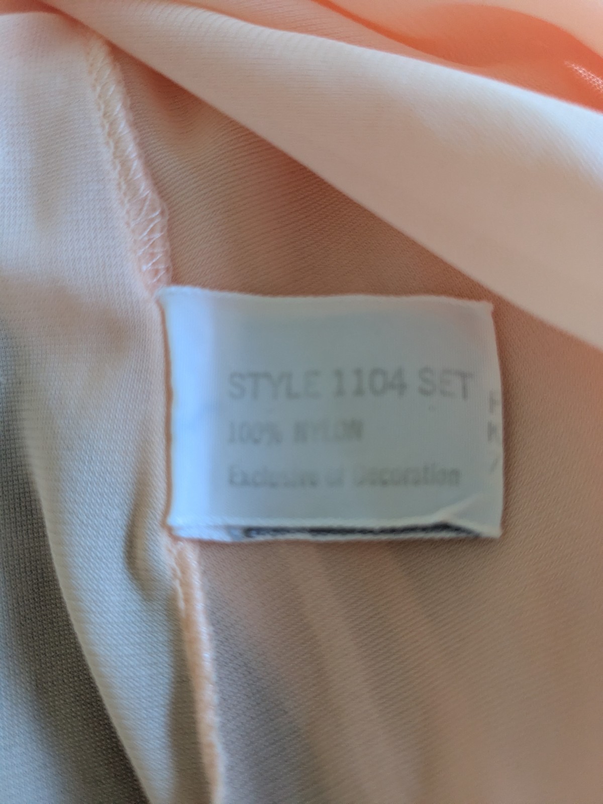 Vtg 1960s GOSSARD ARTEMIS Peach Nylon Chiffon Peignoir Long Nightgown Robe