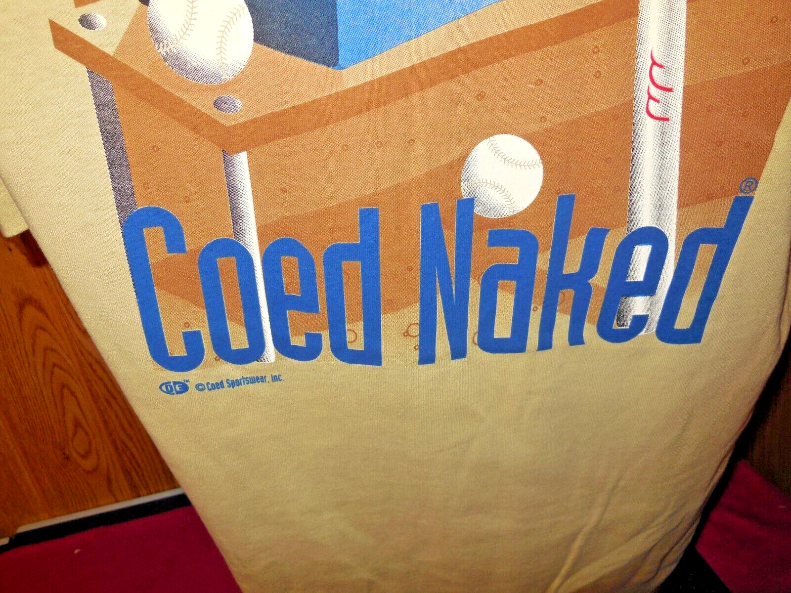 Y8 Vtg 90s Coed Naked Softball Size XL Single Stitch Tee T-shirt