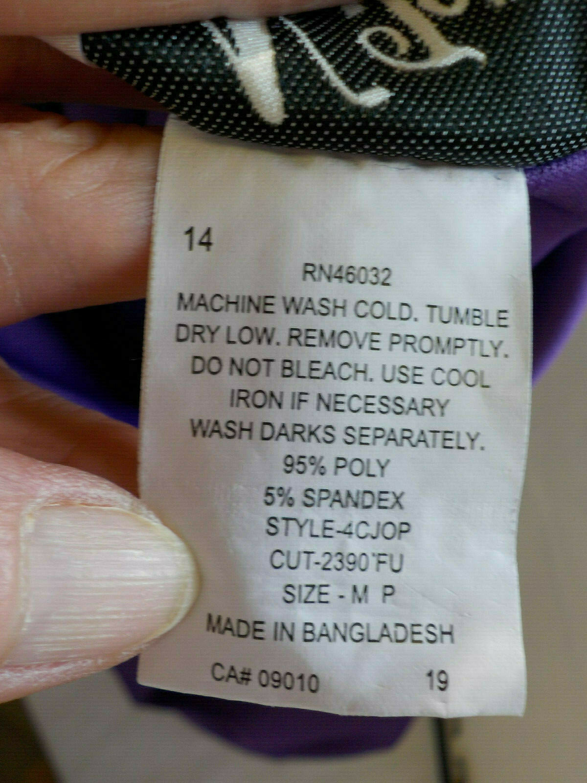 Vintage N Touch Blouse Size PM Purple Moch Neck Sleeveless Side Vents Blend