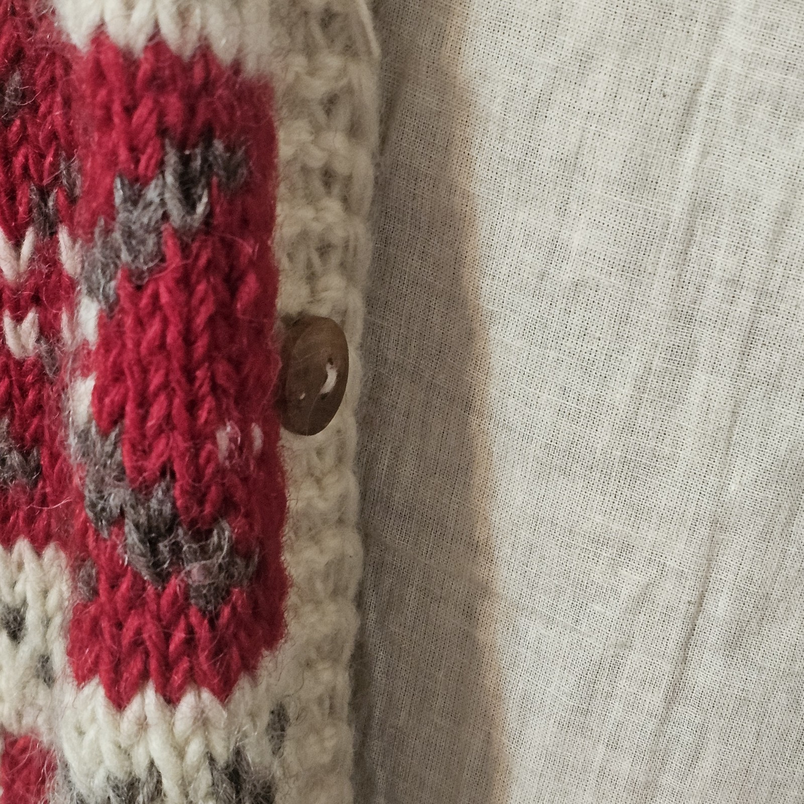 Vintage Leelanau Trail Cardigan Sweater Colorful Chunky Woman’s Sz L? Wool Kni