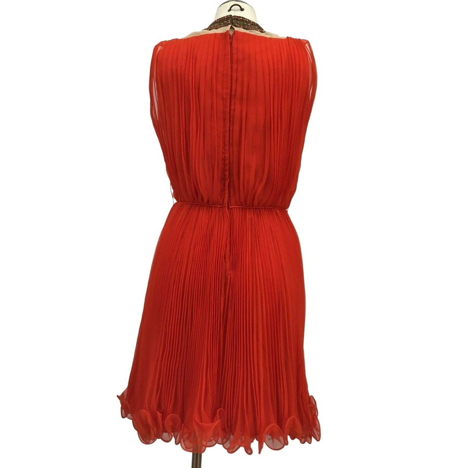VTG 60s Jack Bryan California Silk Chiffon Orange Cocktail Dress #1004