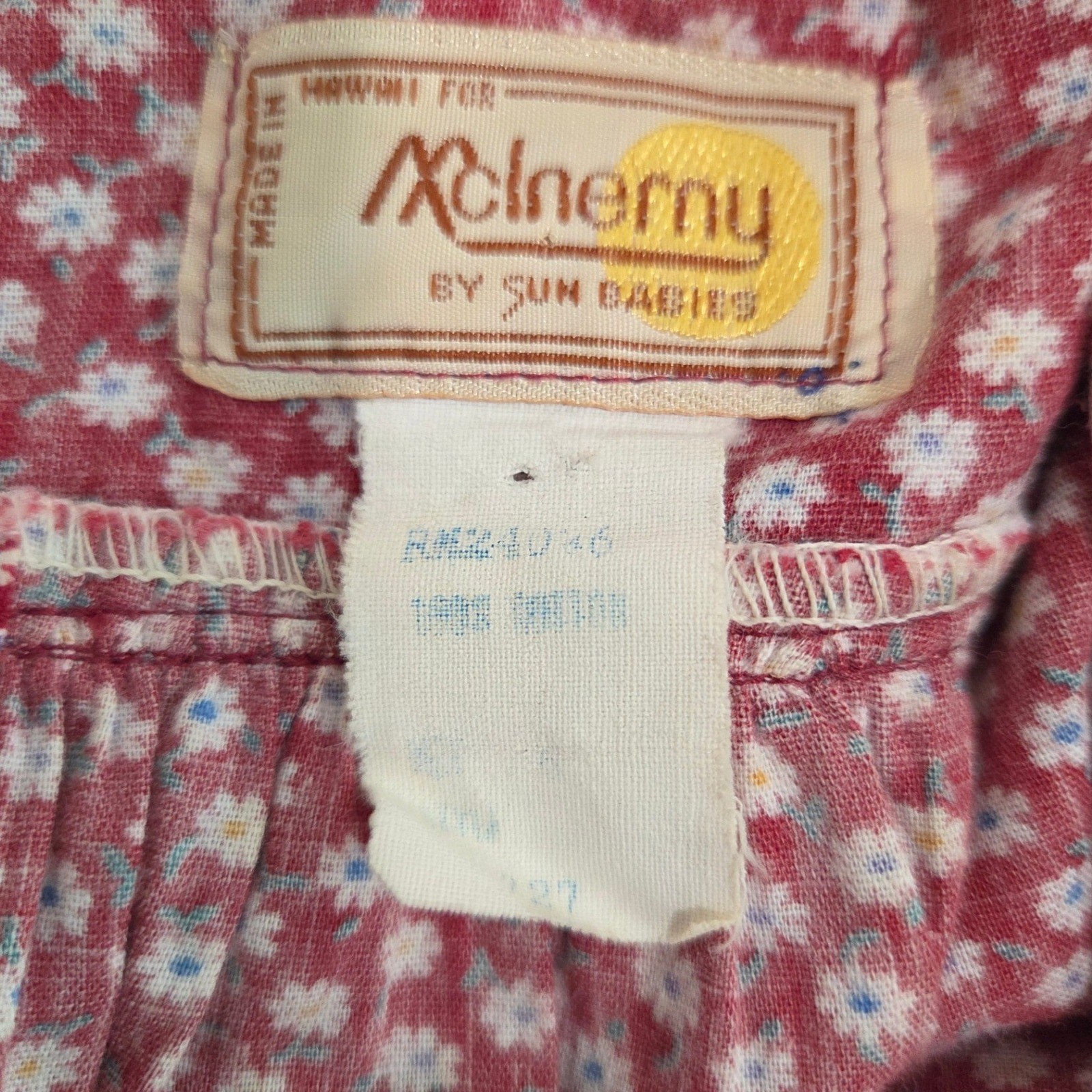 McInerny Vtg 70s Hawaiian Floral Cotton Prairie Maxi Dress S Eyelet Yoke Tiered