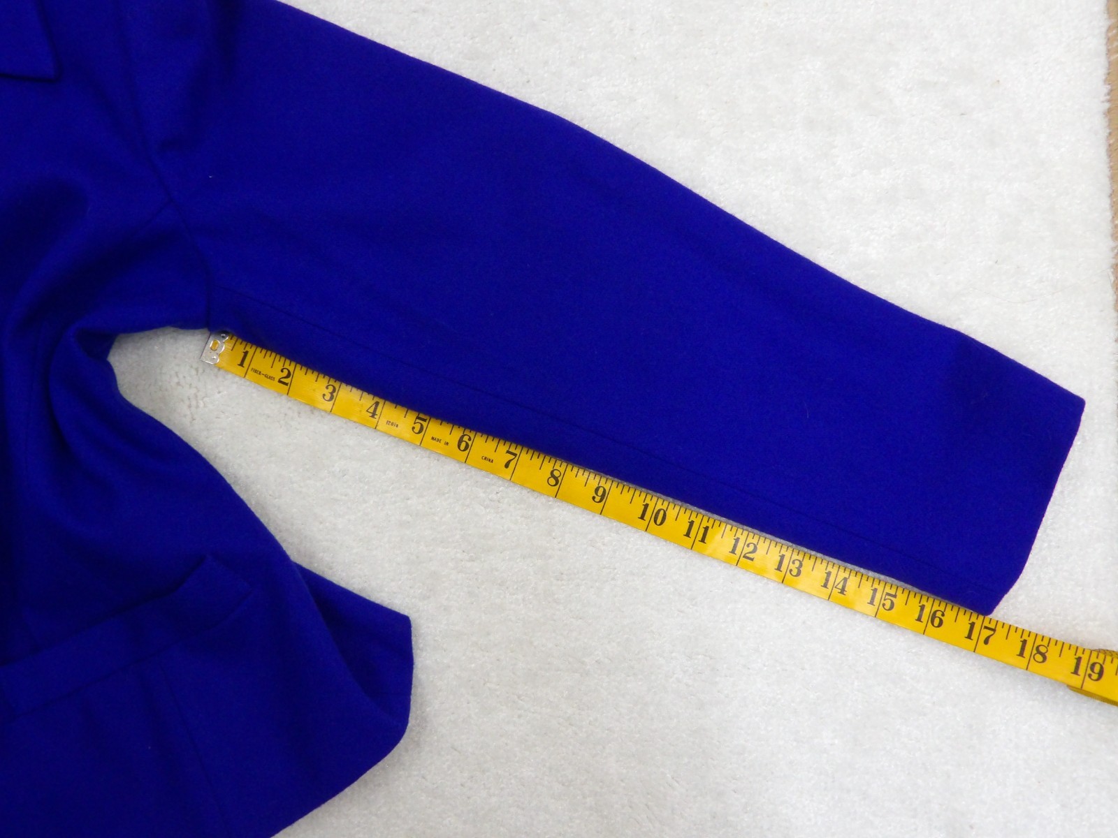 Vintage Stephanie Andrews Women’s Blue 100% Wool Jacket Sz 10 Zip-up w/ Pockets