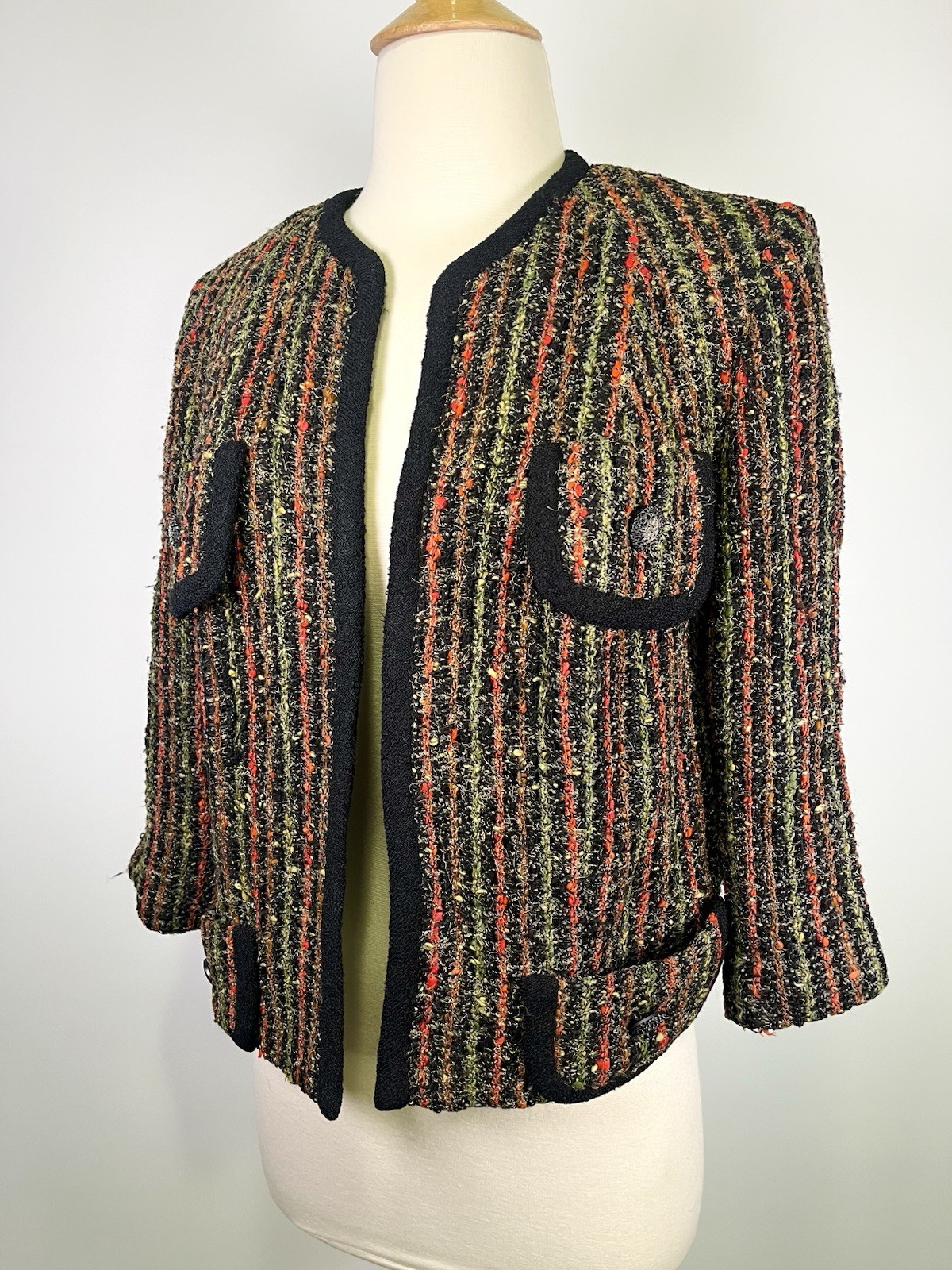 VTG 50s Lesur Paris Fabric Custom Boucle Jacket Tailored Cropped Tweed Designer