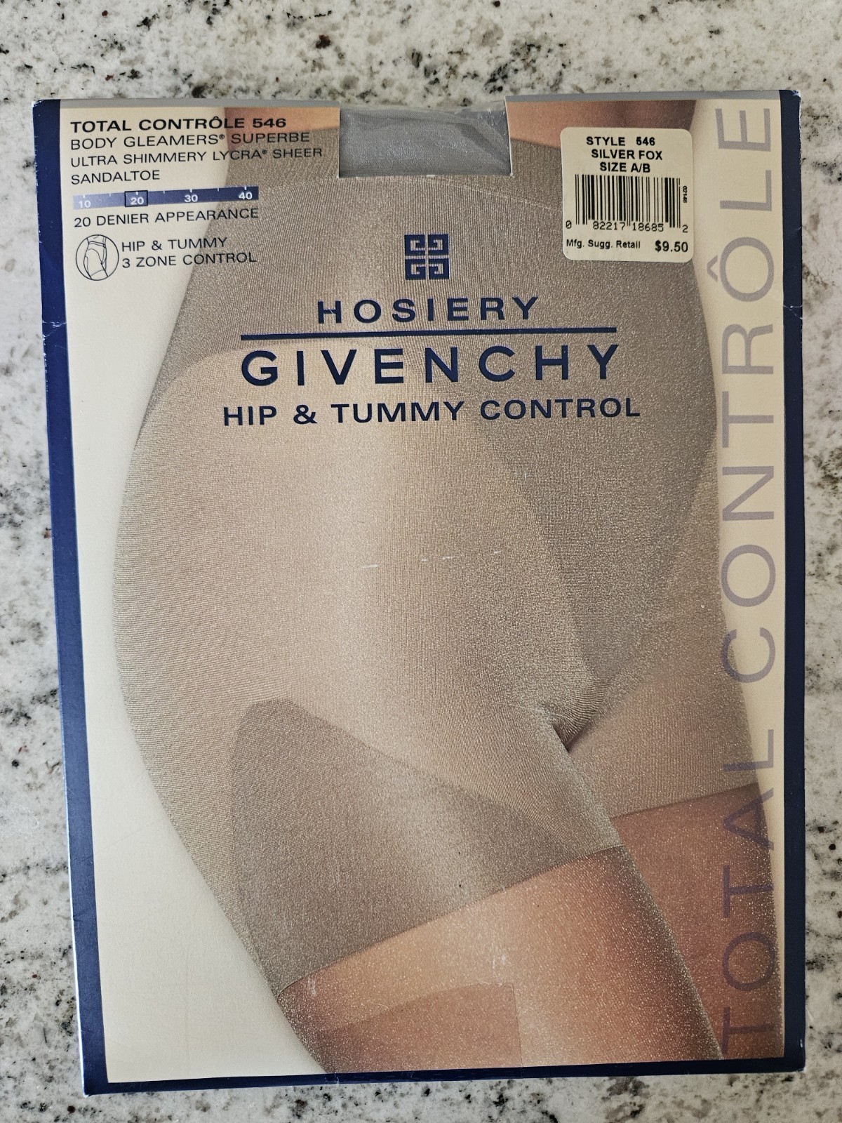 1 Givenchy Hosiery Pantyhose Body Gleamers Occasion Silver Fox A/B