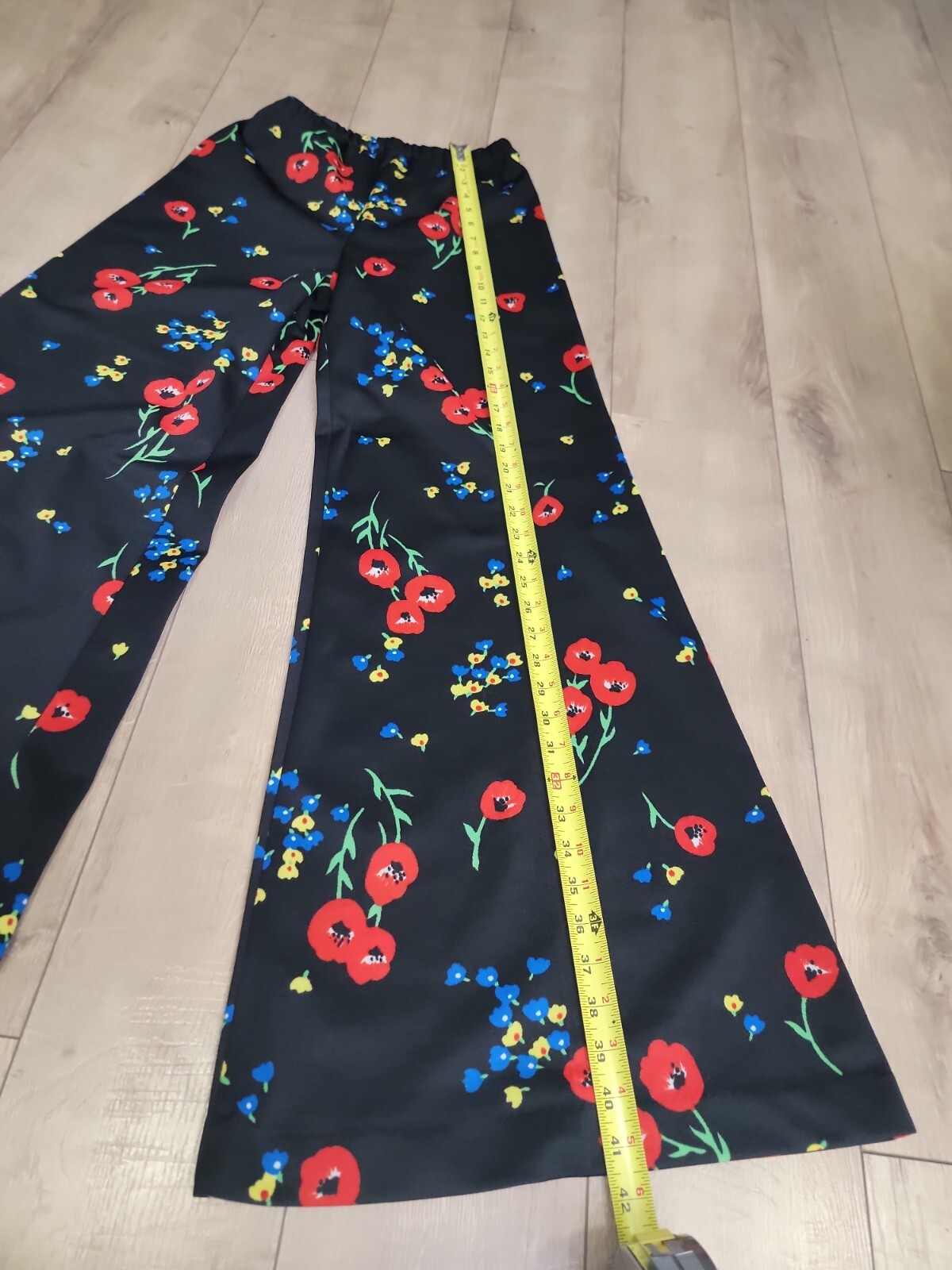 Vintage ’70s Mod GoGo Hippie Poppyseeds Floral Belle Bottoms Pants Suit