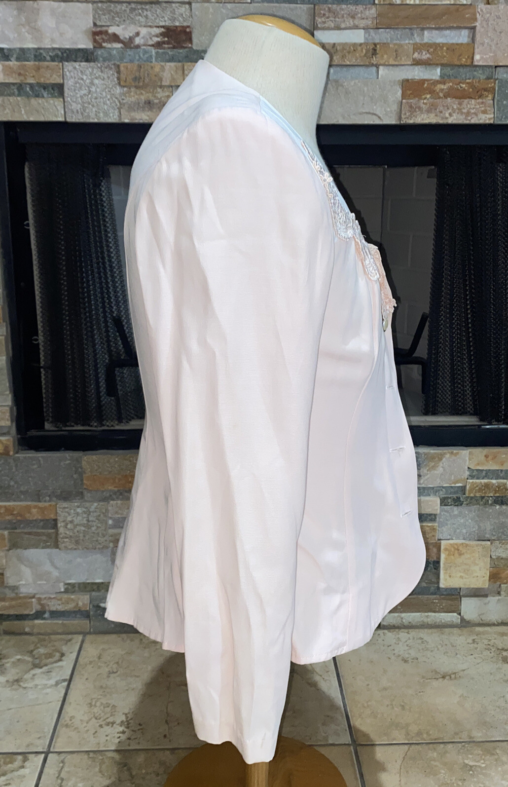Vintage 80’s 90’s Perceptions Irene Women’s Pink Blouse Jacket Pearl Size 14 NEW