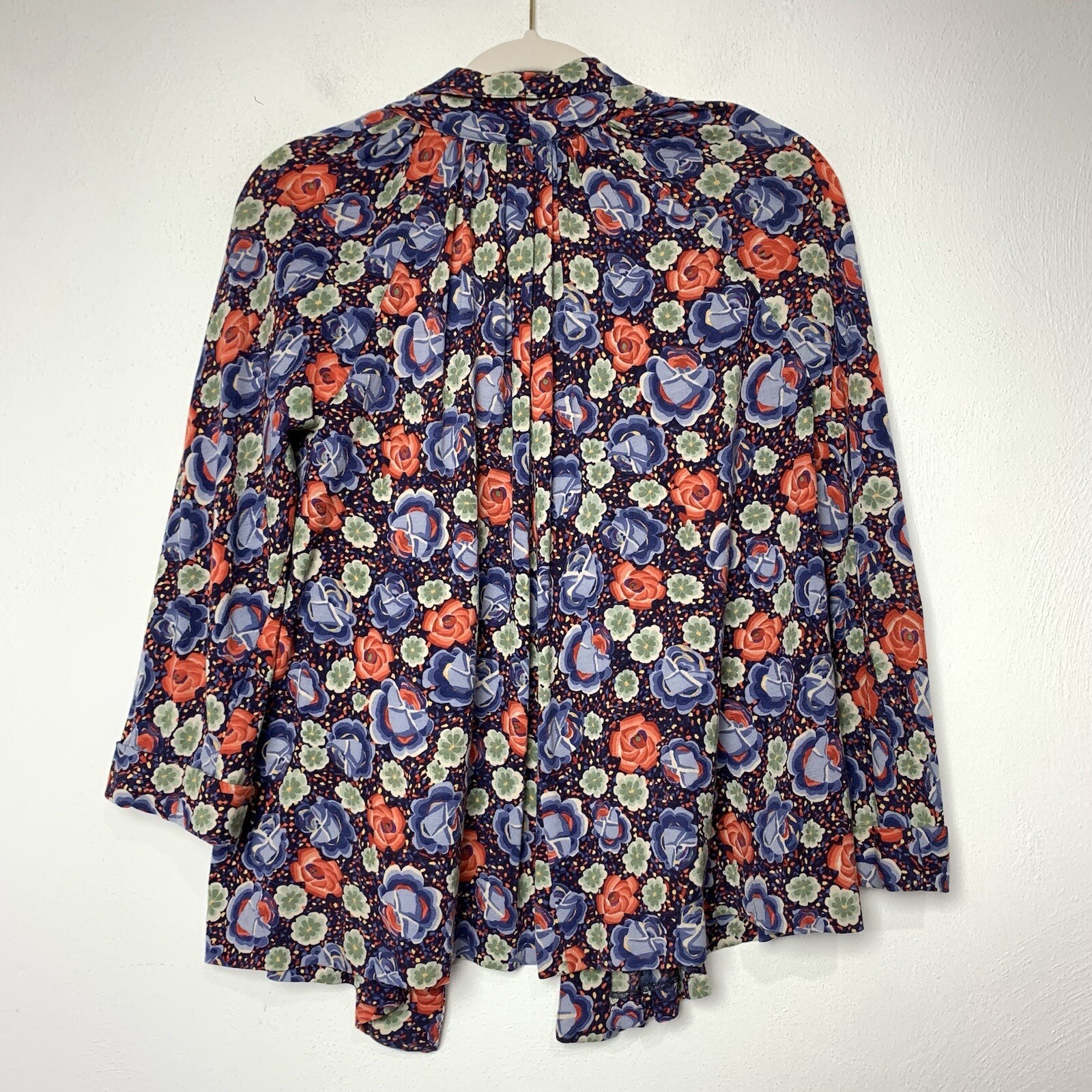 Missoni Vintage Orange Label Open Front Cardigan Jacket SZ 44 Floral Wool Nylon