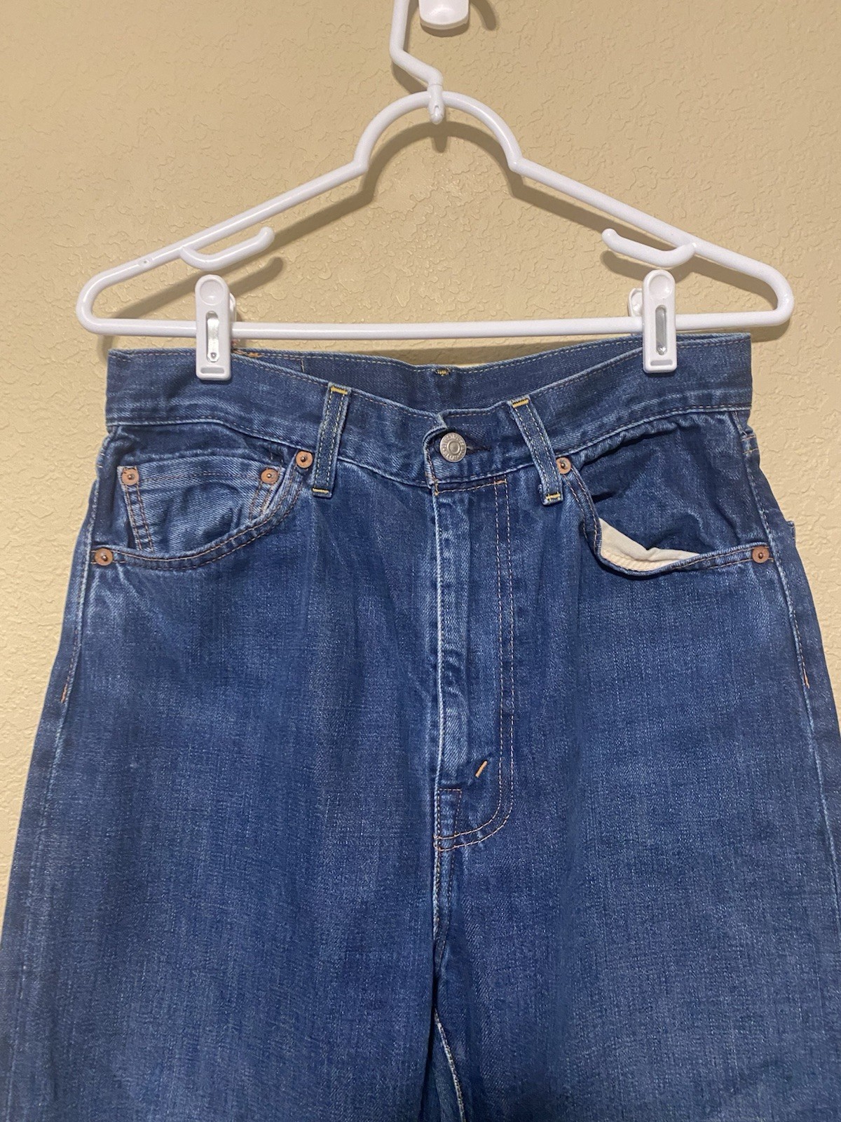 701 Levi’s Big E Hidden Rivets Selvedge Denim Jeans High Quality Women’s 30×28