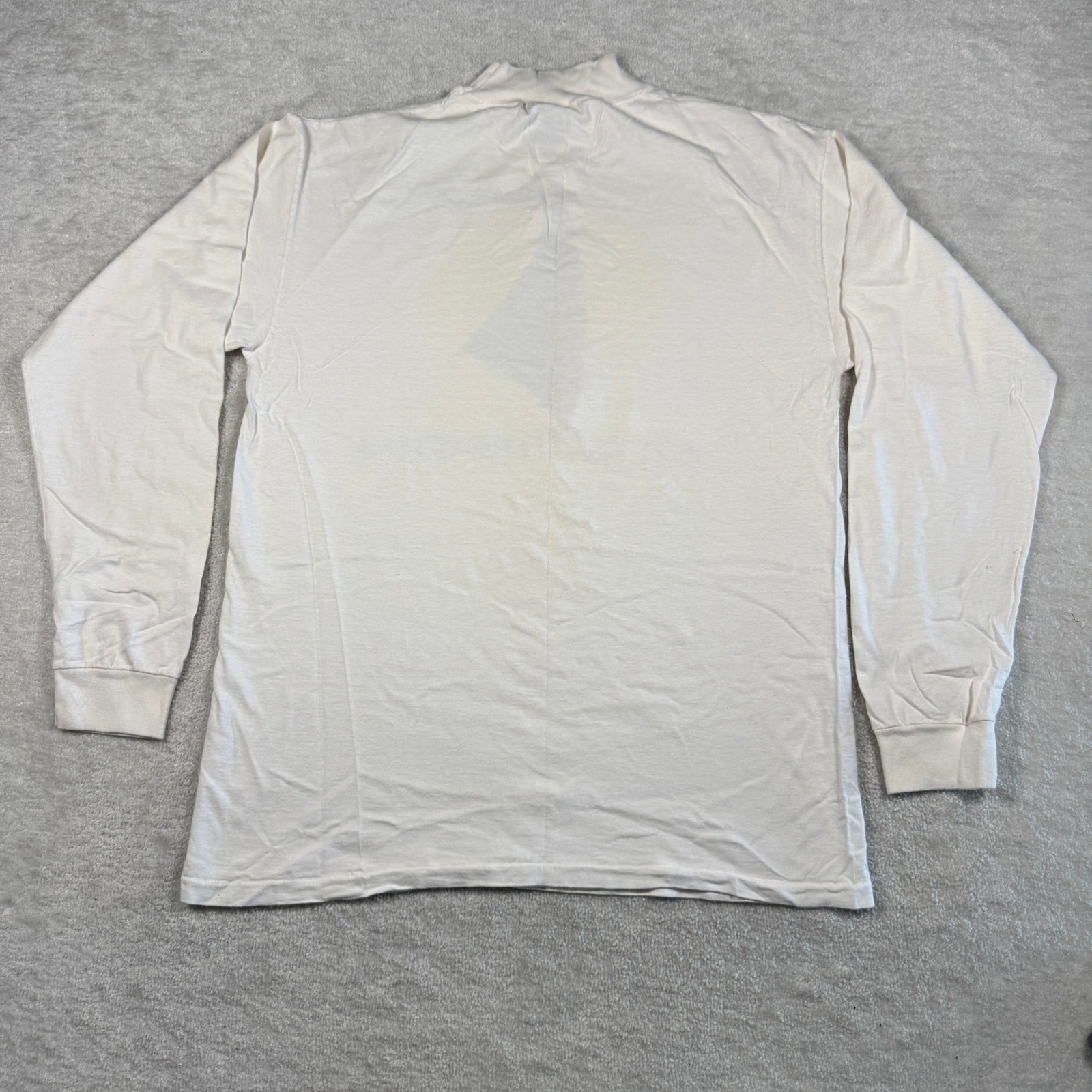 Vintage Madison Sailing Mock Neck Long Sleeve T-Shirt XL White 90s Made in USA