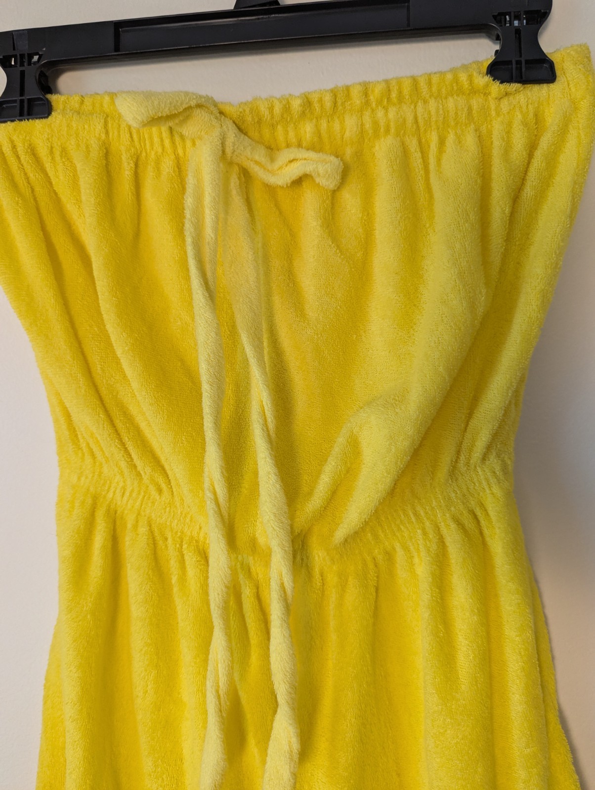 Vtg Rare 70s Y2k Sears Terrycloth Short Yellow Romper Tube top Bandeau XS-SM