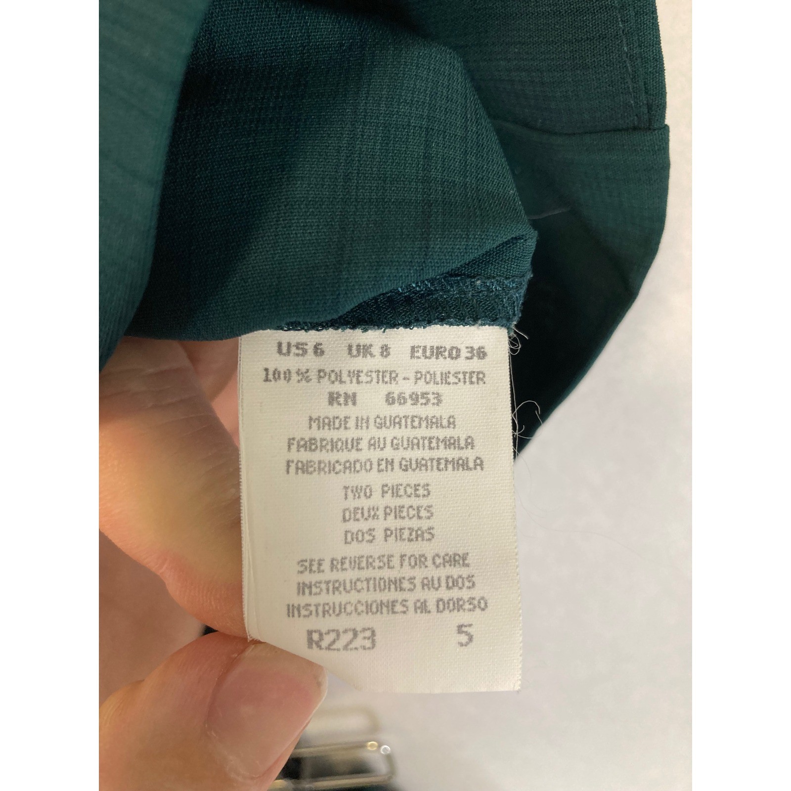 Vintage Leslie Fay Women 6P Green Pleated Skirt Jacket Two Piece Suit Set R223