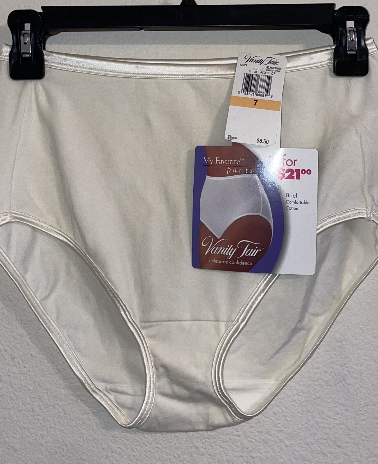 Vintage Vanity Fair 13-321 Cotton Blend Granny Panties Briefs Womens 7/44 Ivory