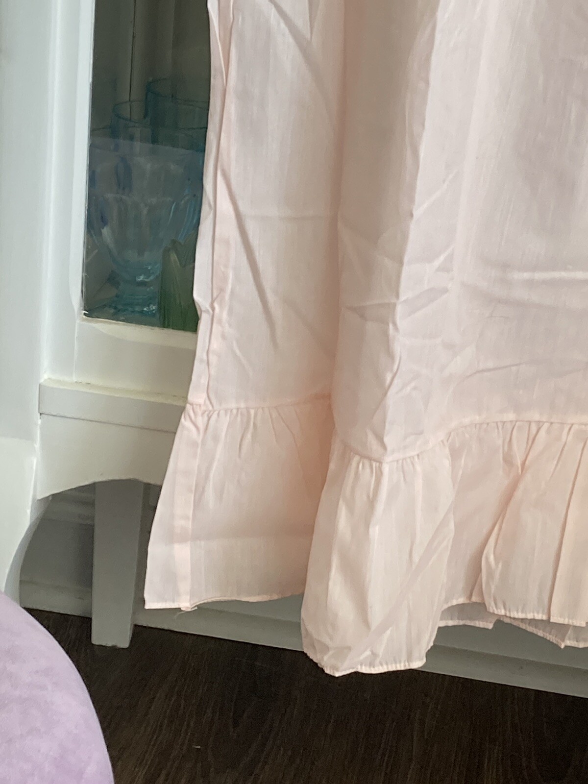 NWT Vtg 1950s KATZ Pink Cotton Nightgown Cottage Prairie Ruffles up to 38” Bust