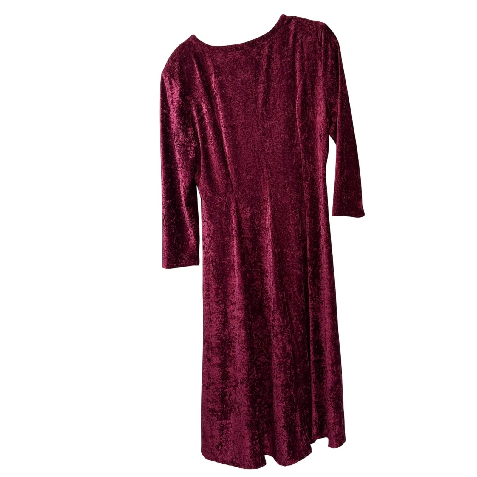 Passports Pier 1 Imports Vintage Burgundy Crushed Velvet Dress L 90’s vampire