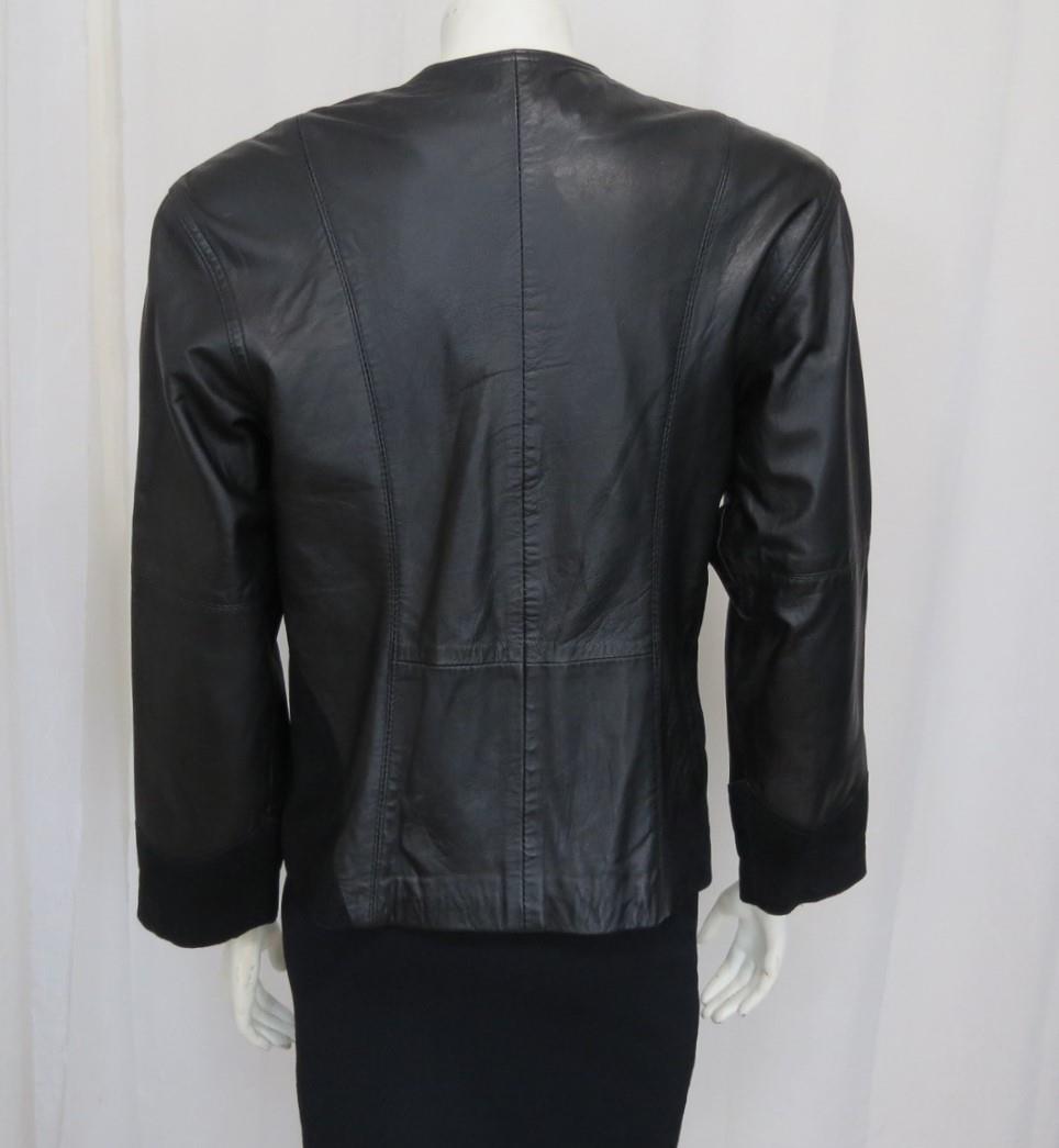 Clout Designer soft black leather and goat suede jacket size M