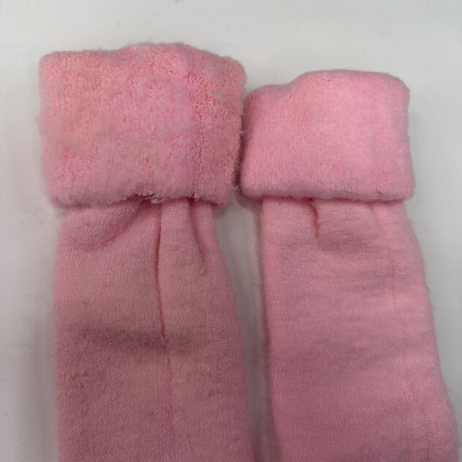 Vintage Socks Acrylic 14″ Roll Top 9-11 Women’s USA Made Soft Thick 80s 90s.