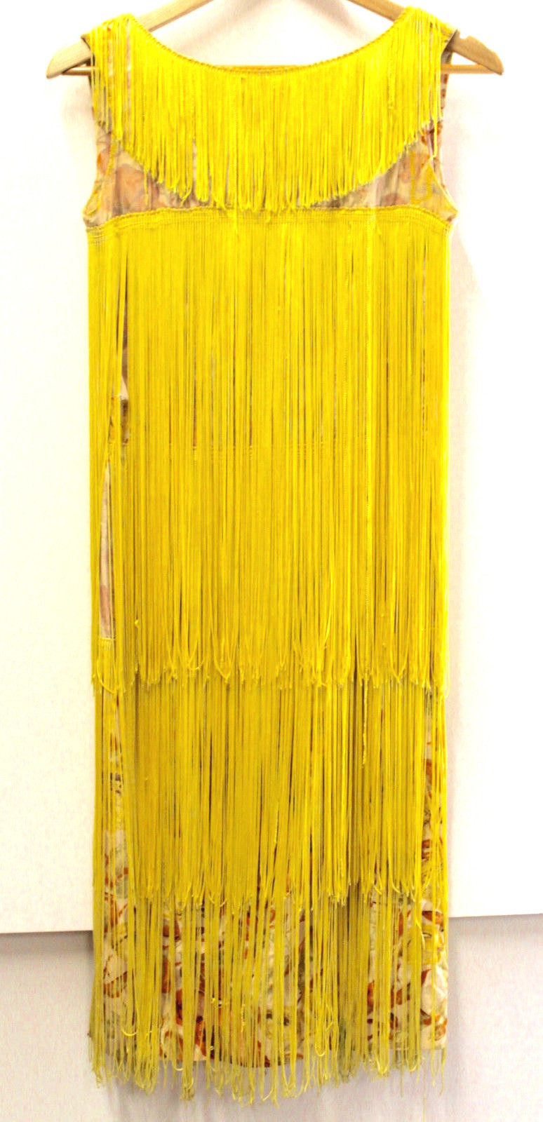 Vintage Elinor Gay Gold Tassel Full Length Mod Small Evening Cocktail Dress Orig