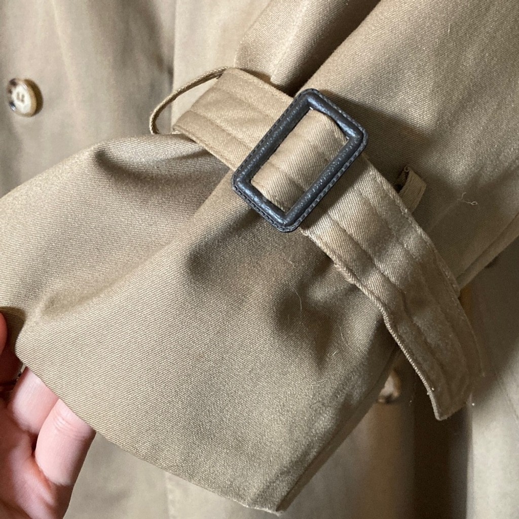 Galaxy Trench Coat Vintage Long Women’s Tan Sz 44 Wool-lined