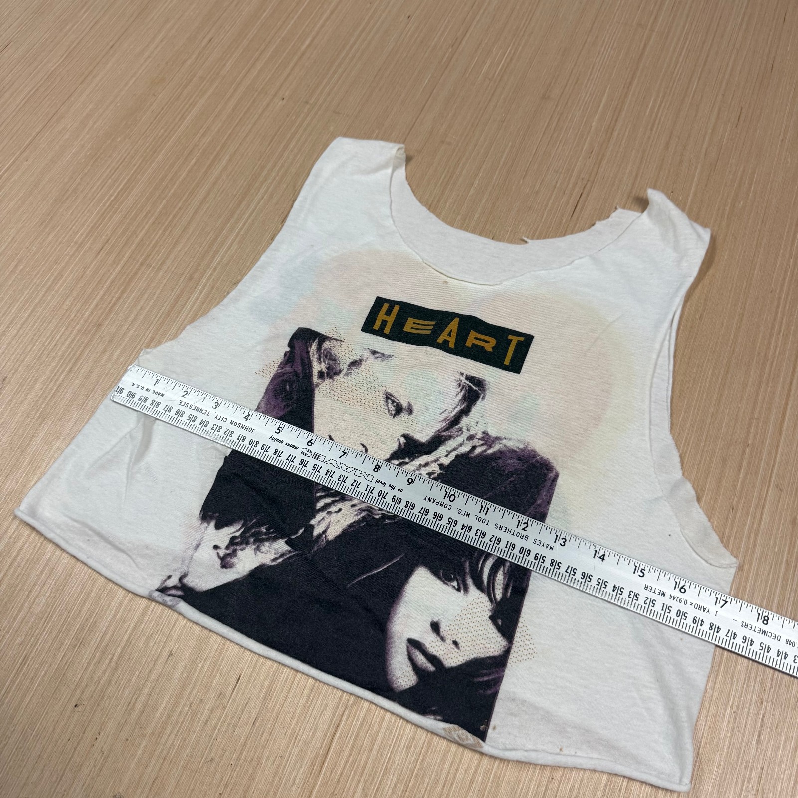 vtg 80s Heart Tour Rock Band T Shirt 1987 Heavy Metal Tank Top Crop S Bad Animal