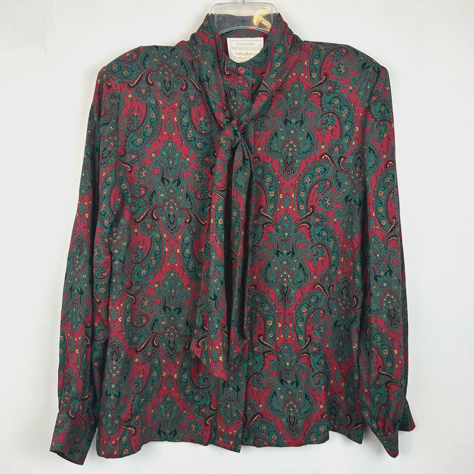 Vintage Country Sophisticates Pendleton Top Womens 8 Secretary Chic Paisley Y2K