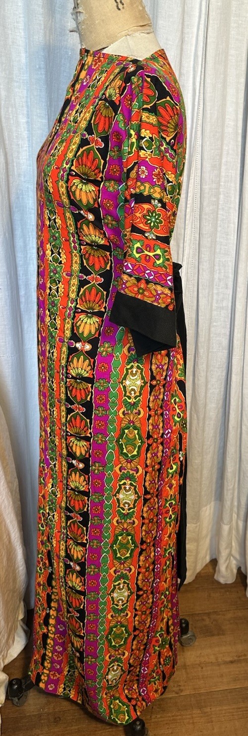 Mod Vintage Colorful Womens Long Dress Sz XS-S Pre-owned