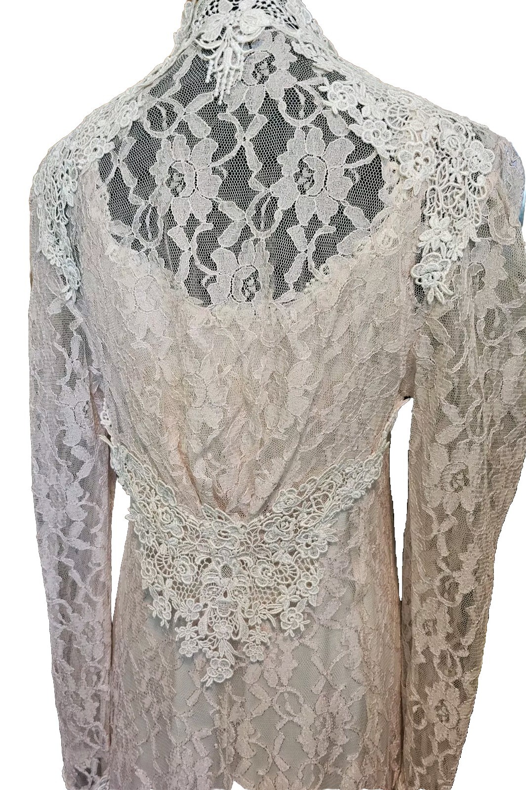 Margot Lea Peach Lace Dress And Bolero Jacket Satin Lining Size Medium Vintage