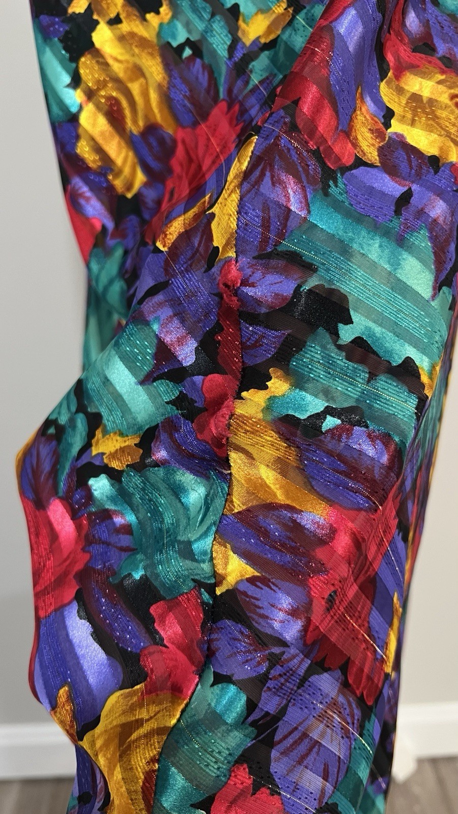 Vintage 90s ‘Circa 2000’ Multicolor Floral Robe and Slip Pajama Set Size 2X