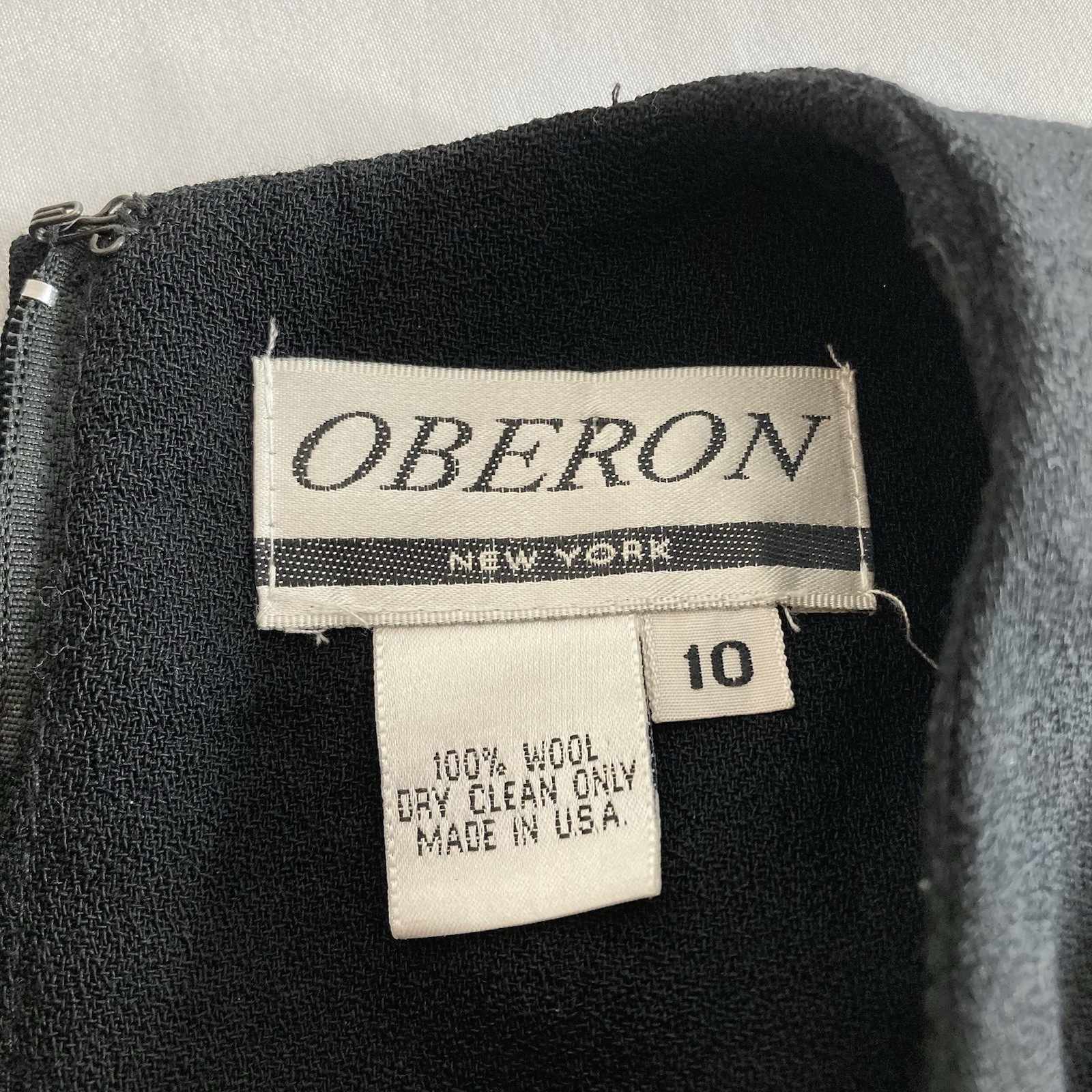 Vtg 80s Oberon Black Wool Shift Dress Sz 10 Old Money Classic Quiet Luxury Mod