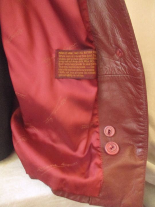 VTG Etienne Aigner Leather Trench Coat Women’s 10 Lined Burgundy Belted Mid