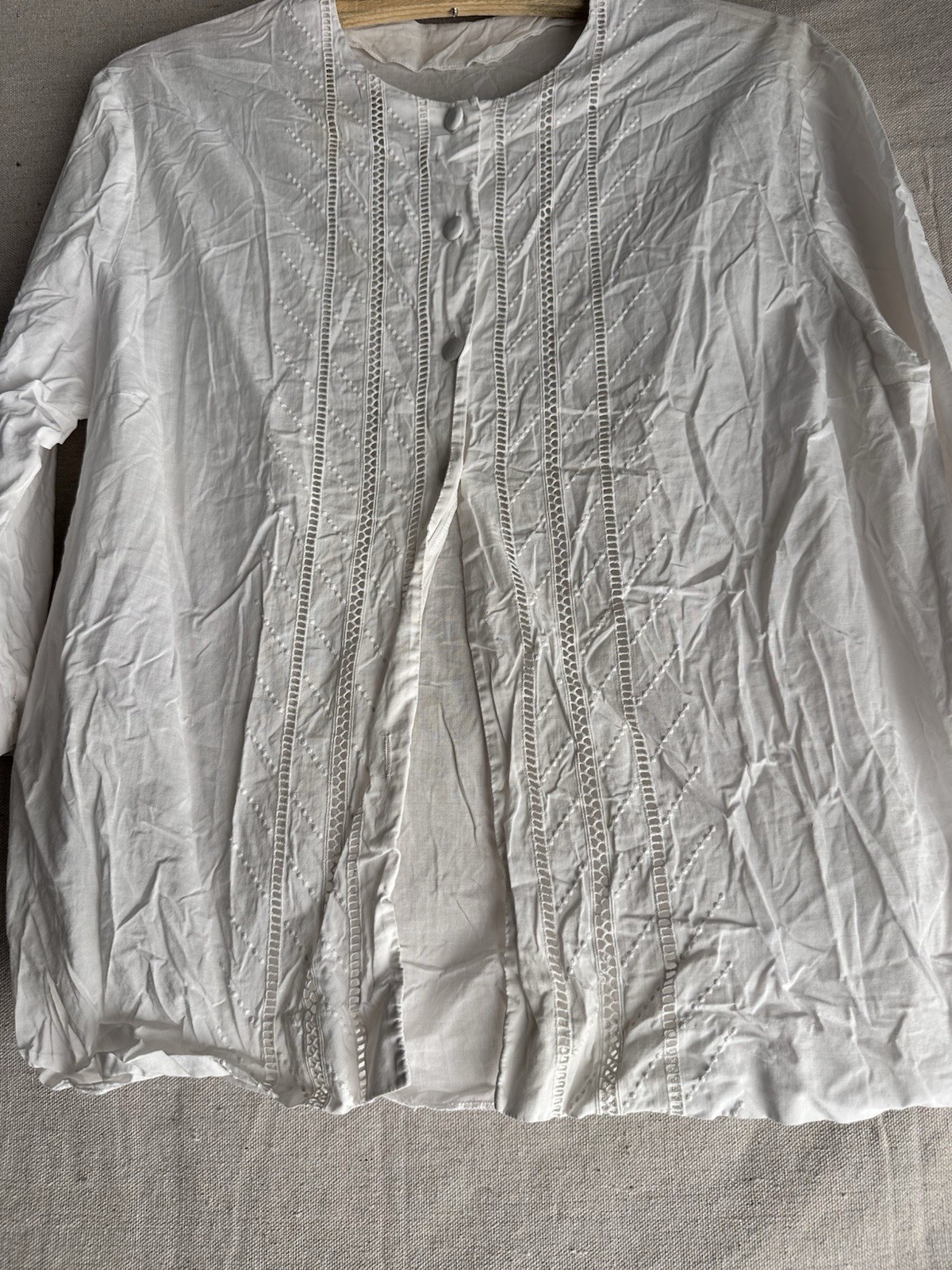 Resale Lot French Antique Dress Blouse Chemise 1900s White Cotton Womens S M L