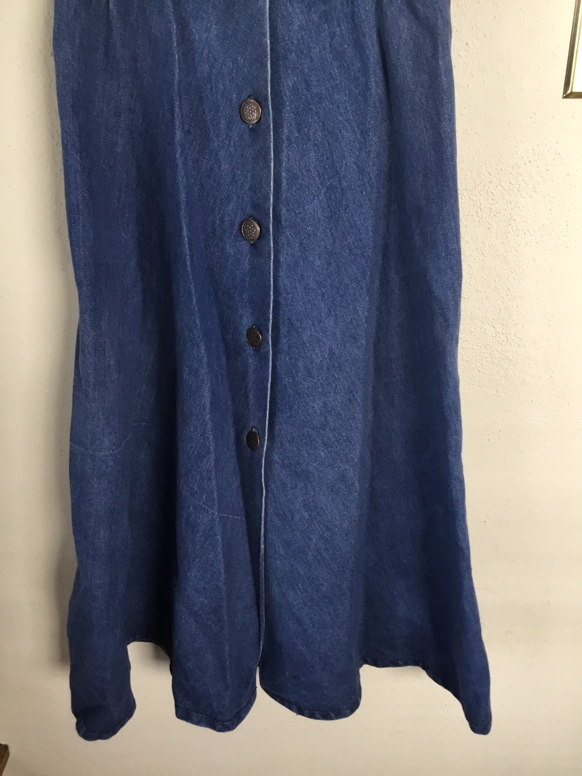70s Vintage Jean Denim Midi Western Dress The Smuggler Size M