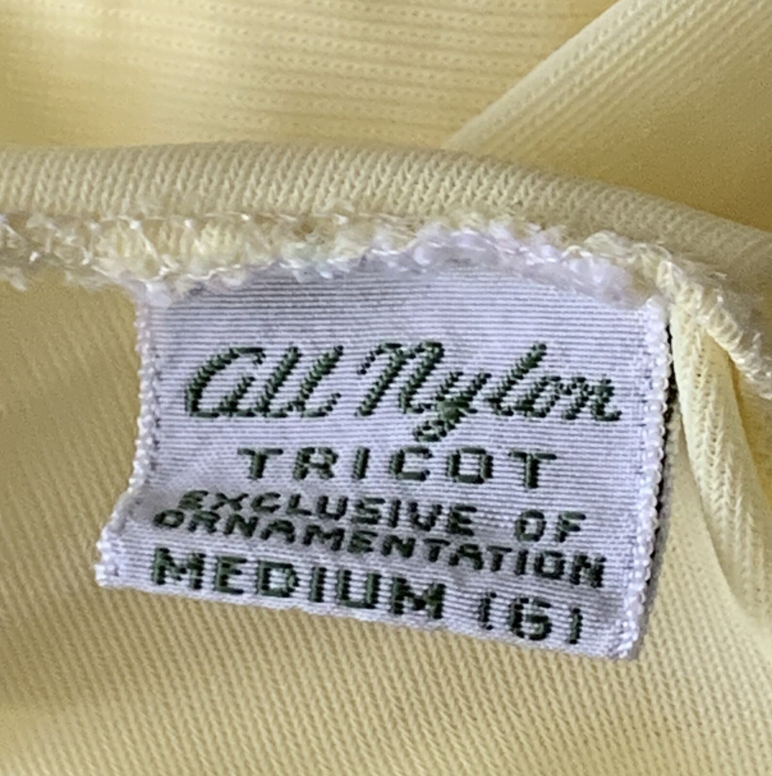 Greenco Maid Vintage Size 6 Medium Sunny Yellow Half Slip White Lace Detail