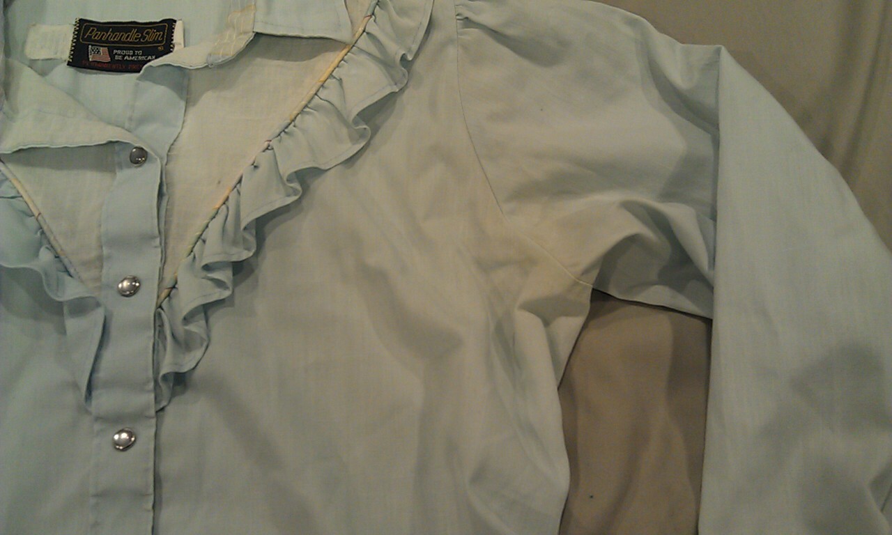RARE VTG Retro USA Panhandle Slim Snap Western Cowgirl Top Blouse Shirt M STAINS