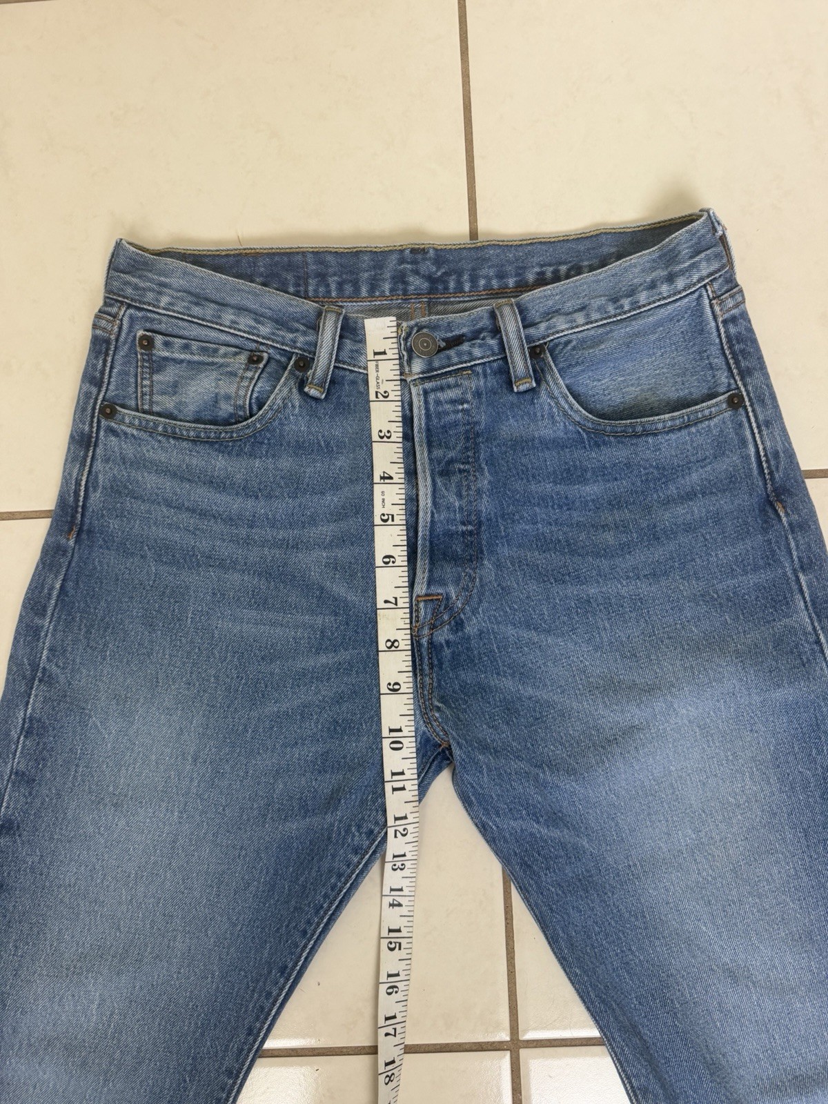 Vintage 501 Levis Denim Jeans Perfect Fade Button Fly