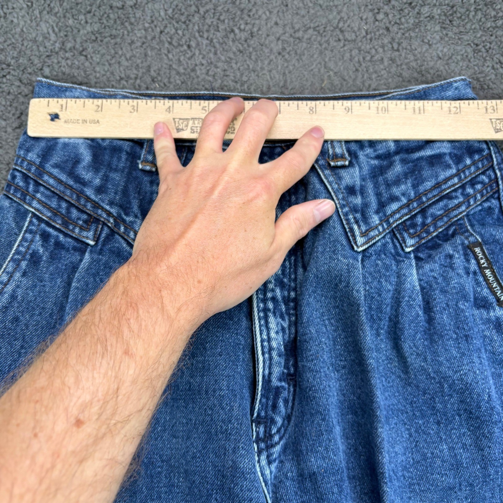 Rocky Mountain Vintage 90s High Waisted Pleated Western Jeans Blue Denim 25×33