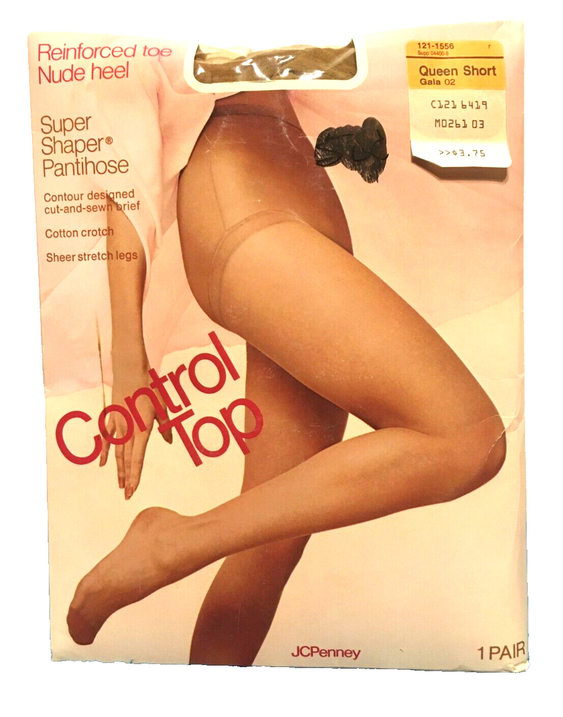Control Top Pantihose Gala 02 (looks like beige) QUEEN SHORT JcPenney Reinforced