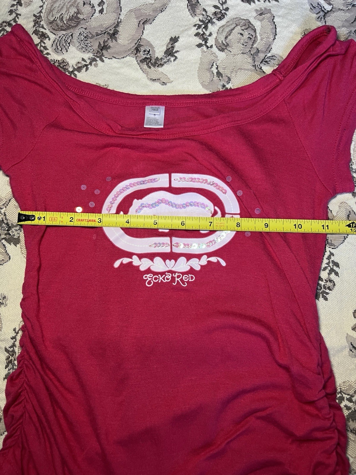 Vintage Y2K sequin Magenta Ecko Red Cinched RARE women’s Small