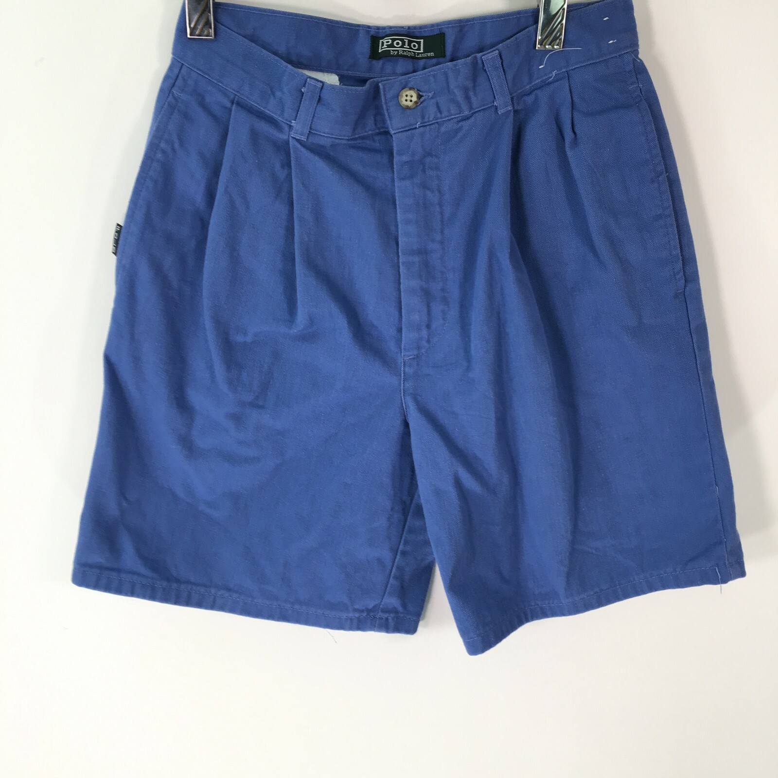 Vintage Polo by Ralph Lauren Womens Casual Flat Front Blue Shorts Size 14 P