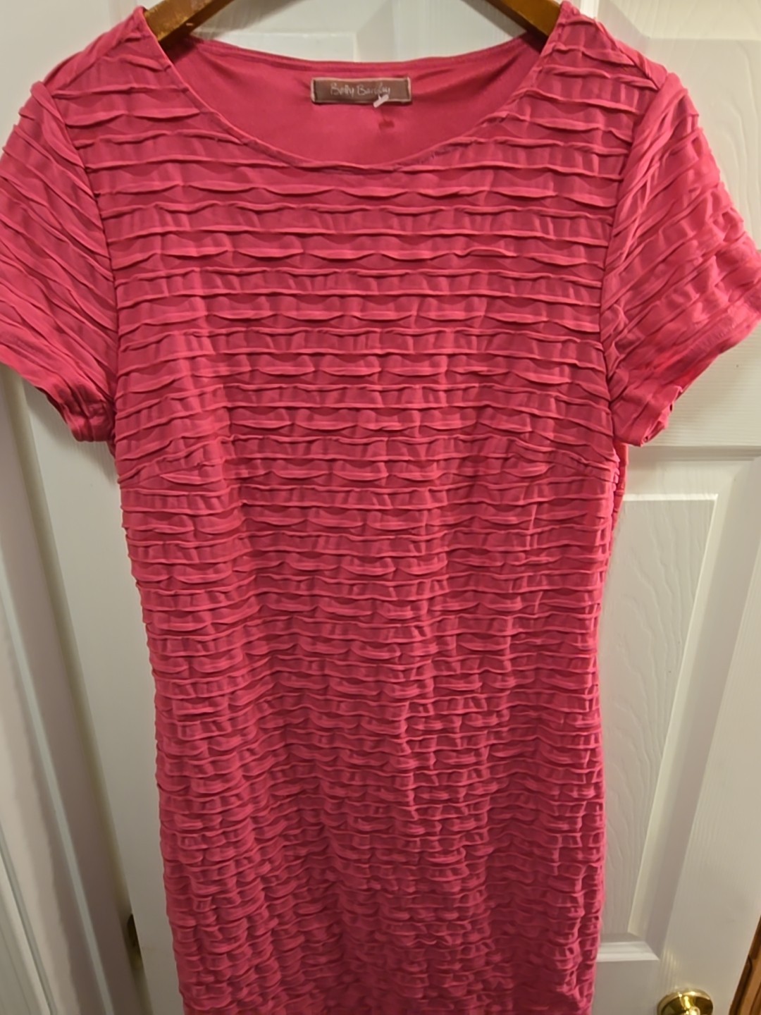 Vtg Pink Betty Barclay Dress w/Soft Side Pleats Feminine Fit Size 38