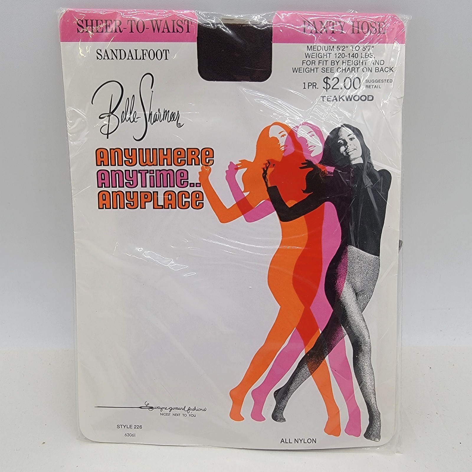 Vintage Belle Shamar Teakwood Sheer To Waist pantyhose size med