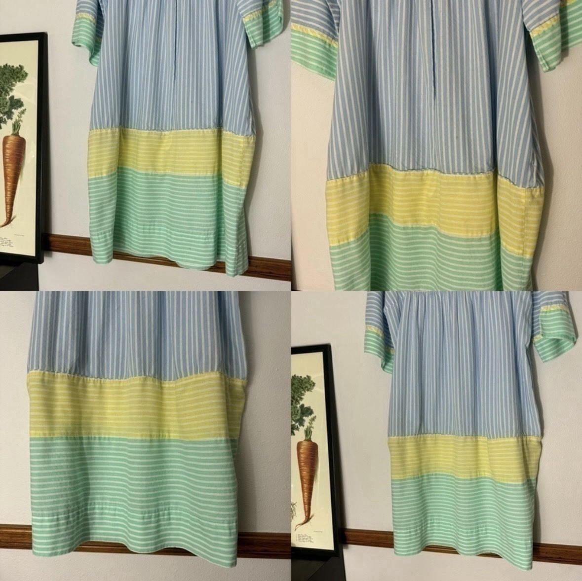 Vintage pastel striped seersucker dress